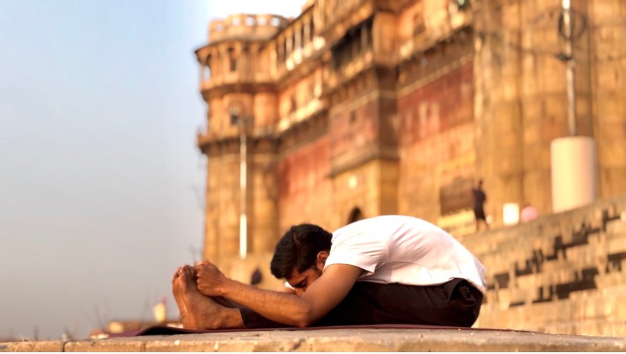Outdoor yoga practice